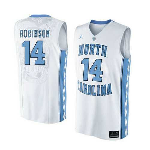 North Carolina Tar Heels #14 Brandon Robinson White College Basketball Jersey
