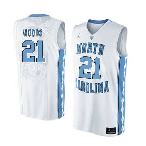 North Carolina Tar Heels #21 Seventh Woods White College Basketball Jersey