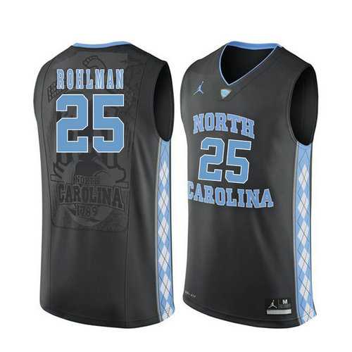 North Carolina Tar Heels #25 Aaron Rohlman Black College Basketball Jersey