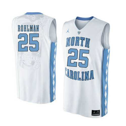 North Carolina Tar Heels #25 Aaron Rohlman White College Basketball Jersey