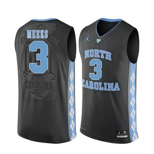 North Carolina Tar Heels #3 Kennedy Meeks Black College Basketball Jersey