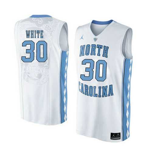 North Carolina Tar Heels #30 Stilman White White College Basketball Jersey