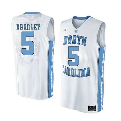 North Carolina Tar Heels #5 Tony Bradley White College Basketball Jersey