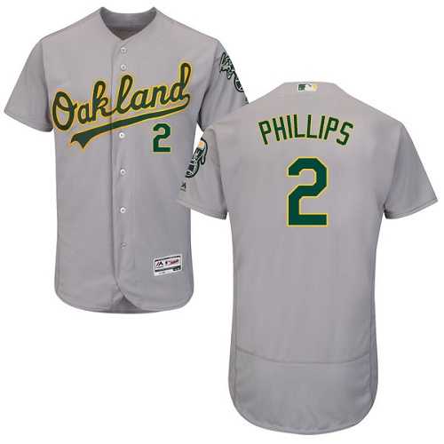 Oakland Athletics #2 Tony Phillips Grey Flexbase Authentic Collection Stitched MLB Jersey