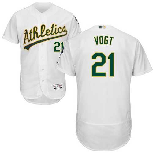 Oakland Athletics #21 Stephen Vogt White Flexbase Authentic Collection Stitched MLB Jersey