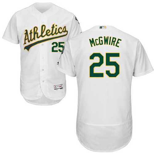 Oakland Athletics #25 Mark McGwire White Flexbase Authentic Collection Stitched MLB Jersey