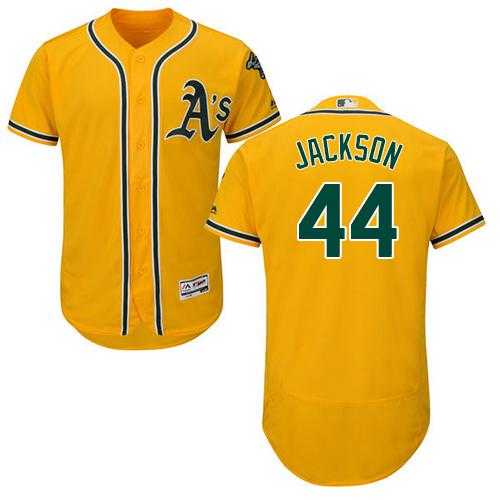 Oakland Athletics #44 Reggie Jackson Gold Flexbase Authentic Collection Stitched MLB Jersey