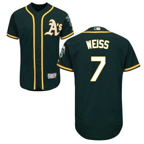 Oakland Athletics #7 Walt Weiss Green Flexbase Authentic Collection Stitched MLB Jersey