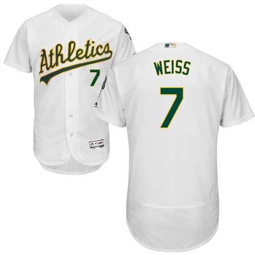 Oakland Athletics #7 Walt Weiss White Flexbase Authentic Collection Stitched MLB Jersey