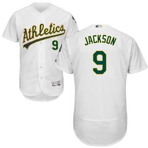 Oakland Athletics #9 Reggie Jackson White Flexbase Authentic Collection Stitched MLB Jersey Oakland Athletics #9 Reggie Jackson White Flexbase Authentic Collection Stitched MLB Jersey