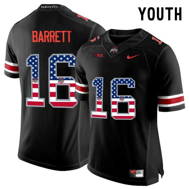 Ohio State Buckeyes #16 J.T Barrett Blackout USA Flag Youth College Football Limited Jersey