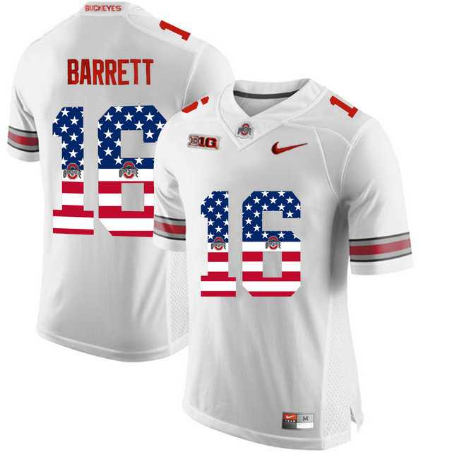Ohio State Buckeyes #16 J.T Barrett White USA Flag College Football Limited Jersey