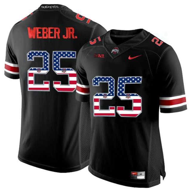 Ohio State Buckeyes #25 Mike Weber Black USA Flag College Football Limited Jersey