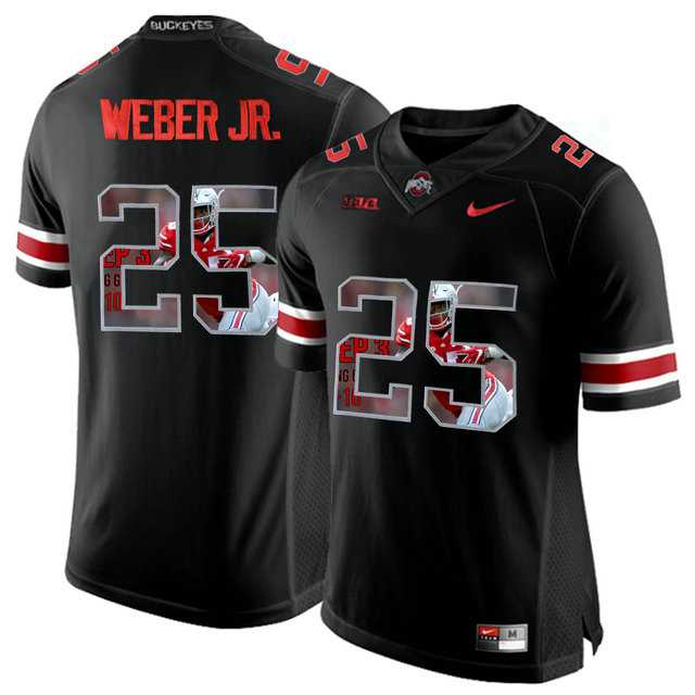Ohio State Buckeyes #25 Mike Weber Jr. Red With Portrait Print College Football Jersey