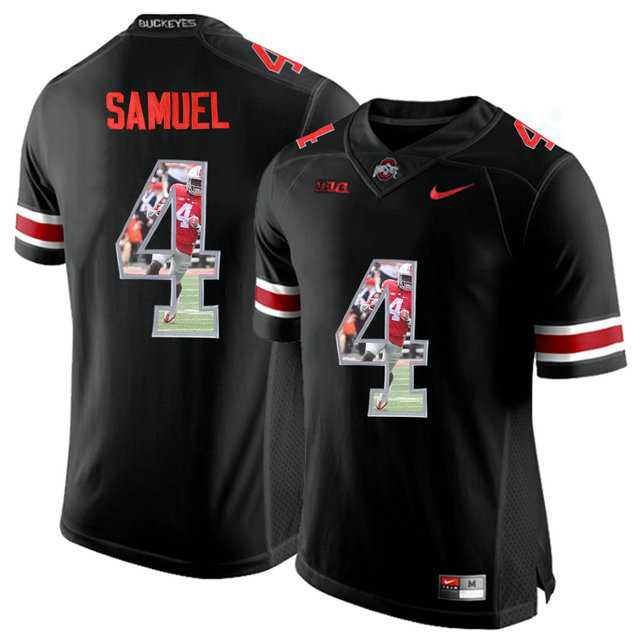 Ohio State Buckeyes #4 Curtis Samuel Black With Portrait Print College Football Jersey
