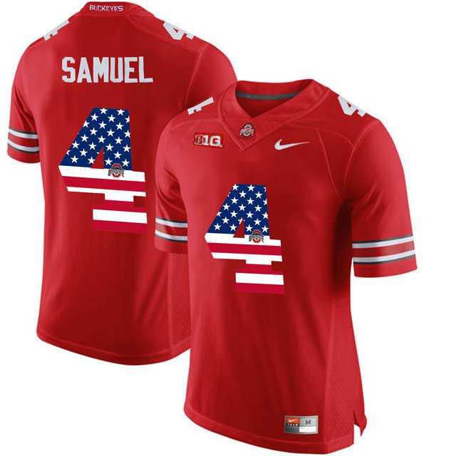Ohio State Buckeyes #4 Curtis Samuel Red USA Flag College Football Limited Jersey