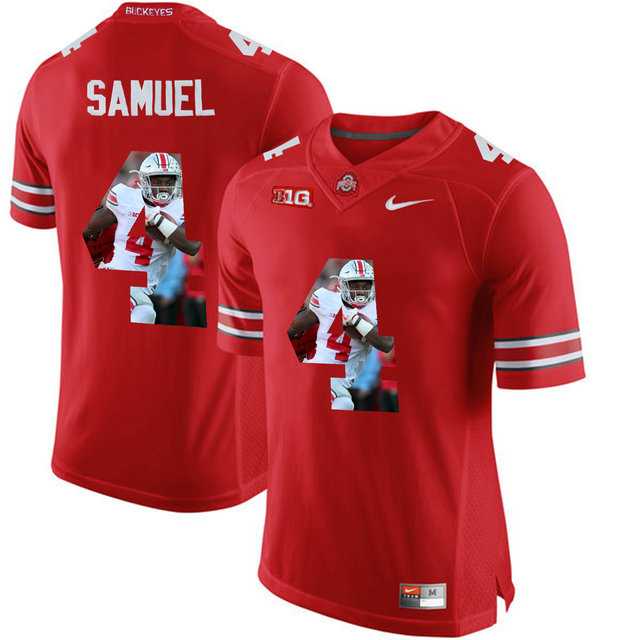 Ohio State Buckeyes #4 Curtis Samuel Red With Portrait Print College Football Jersey