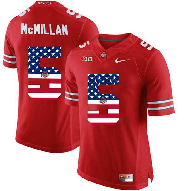 Ohio State Buckeyes #5 Raekwon McMillan Red USA Flag College Football Limited Jersey