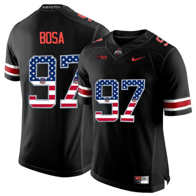 Ohio State Buckeyes #97 Nick Bosa Black USA Flag College Football Limited Jersey