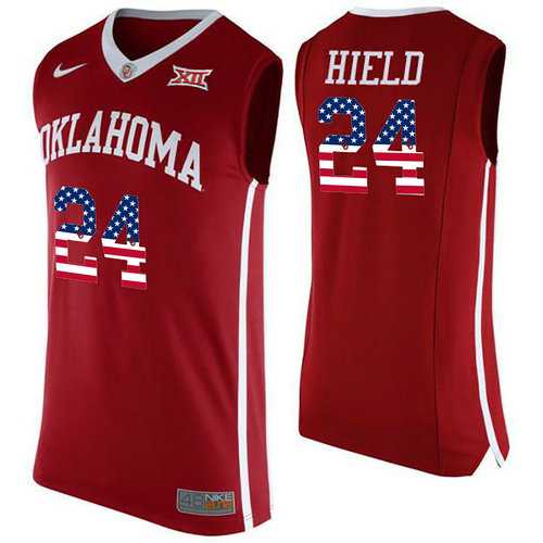 Oklahoma Sooners #24 Buddy Heild Red USA Flag College Basketball Jersey