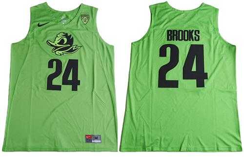 Oregon Ducks #24 Dillon Brooks Electric Green Basketball PAC-12 Patch Stitched NCAA Jersey