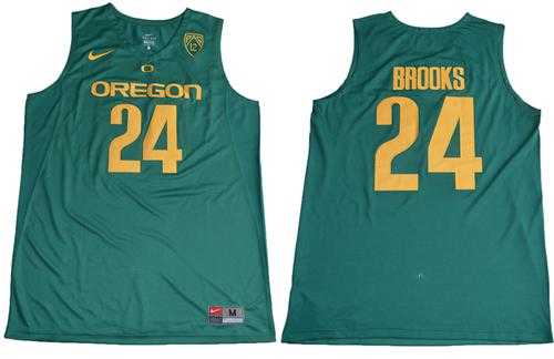 Oregon Ducks #24 Dillon Brooks Green Basketball PAC-12 Patch Stitched NCAA Jersey