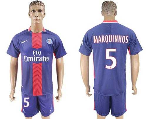 Paris Saint-Germain #5 Marquinhos Home Soccer Club Jersey