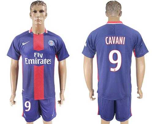 Paris Saint-Germain #9 Cavani Home Soccer Club Jersey