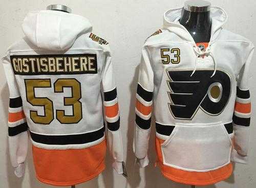 Philadelphia Flyers #53 Shayne Gostisbehere White 3rd Name & Number Pullover NHL Hoodie