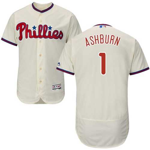 Philadelphia Phillies #1 Richie Ashburn Cream Flexbase Authentic Collection Stitched MLB Jersey