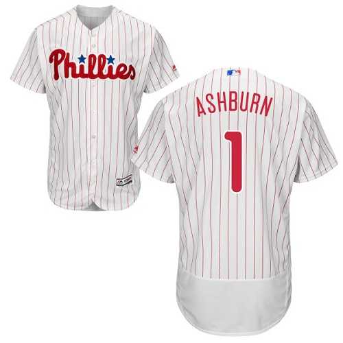 Philadelphia Phillies #1 Richie Ashburn White(Red Strip) Flexbase Authentic Collection Stitched MLB Jersey