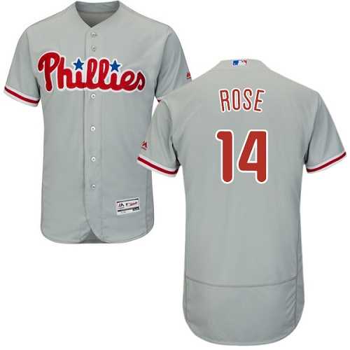 Philadelphia Phillies #14 Pete Rose Grey Flexbase Authentic Collection Stitched MLB Jersey Philadelphia Phillies #14 Pete Rose Grey Flexbase Authentic Collection Stitched MLB Jersey