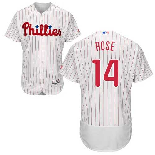 Philadelphia Phillies #14 Pete Rose White(Red Strip) Flexbase Authentic Collection Stitched MLB Jersey