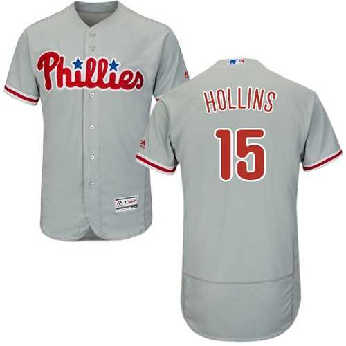 Philadelphia Phillies #15 Dave Hollins Grey Flexbase Authentic Collection Stitched MLB Jersey