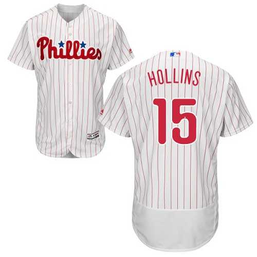 Philadelphia Phillies #15 Dave Hollins White(Red Strip) Flexbase Authentic Collection Stitched MLB Jersey
