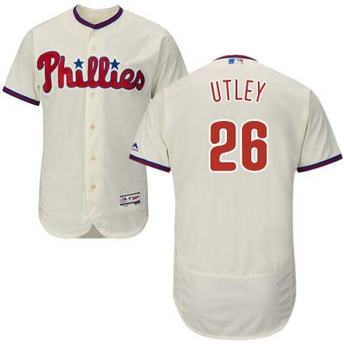 Philadelphia Phillies #26 Chase Utley Cream Flexbase Authentic Collection Stitched MLB Jersey