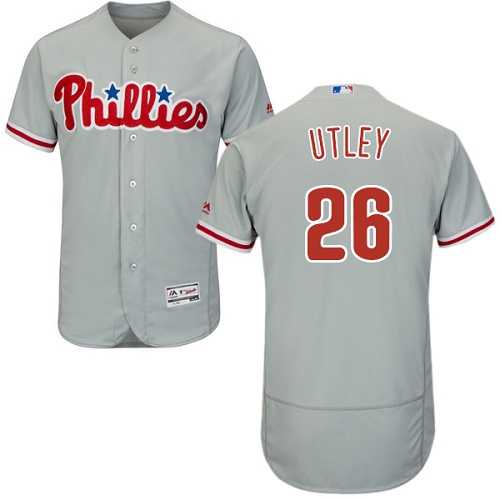 Philadelphia Phillies #26 Chase Utley Grey Flexbase Authentic Collection Stitched MLB Jersey