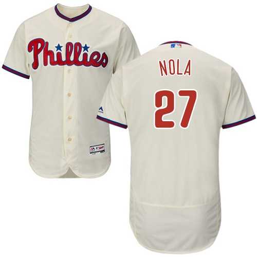 Philadelphia Phillies #27 Aaron Nola Cream Flexbase Authentic Collection Stitched MLB Jersey Philadelphia Phillies #27 Aaron Nola Cream Flexbase Authentic Collection Stitched MLB Jersey