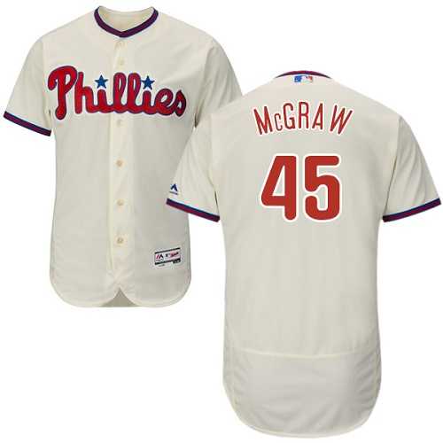 Philadelphia Phillies #45 Tug McGraw Cream Flexbase Authentic Collection Stitched MLB Jersey