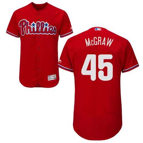 Philadelphia Phillies #45 Tug McGraw Red Flexbase Authentic Collection Stitched MLB Jersey Philadelphia Phillies #45 Tug McGraw Red Flexbase Authentic Collection Stitched MLB Jersey