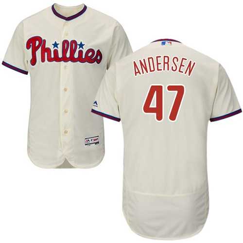 Philadelphia Phillies #47 Larry Andersen Cream Flexbase Authentic Collection Stitched MLB Jersey
