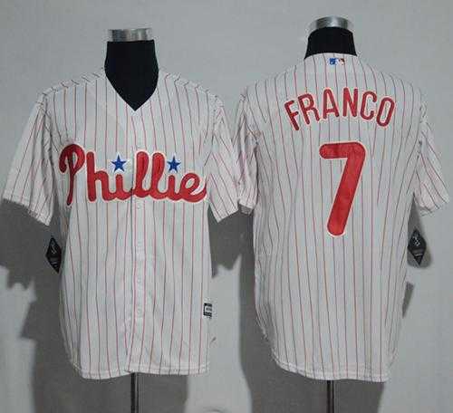 Philadelphia Phillies #7 Maikel Franco White(Red Strip) New Cool Base Stitched MLB Jersey
