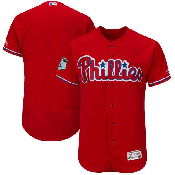 Philadelphia Phillies Blank Red 2017 Spring Training Flexbase Authentic Collection Stitched Baseball Jersey