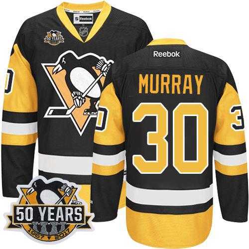 Pittsburgh Penguins #30 Matt Murray Black Alternate 50th Anniversary Stitched NHL Jersey
