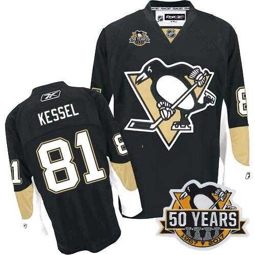 Pittsburgh Penguins #81 Phil Kessel Black Home 50th Anniversary Stitched NHL Jersey