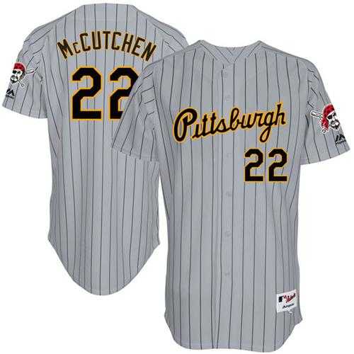 Pittsburgh Pirates #22 Andrew McCutchen Grey Strip 1997 Turn Back The Clock Stitched MLB Jersey