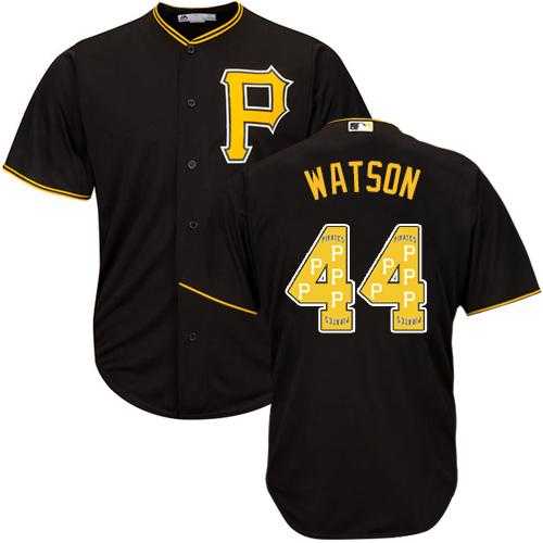 Pittsburgh Pirates #44 Tony Watson Black Team Logo Fashion Stitched MLB Jersey