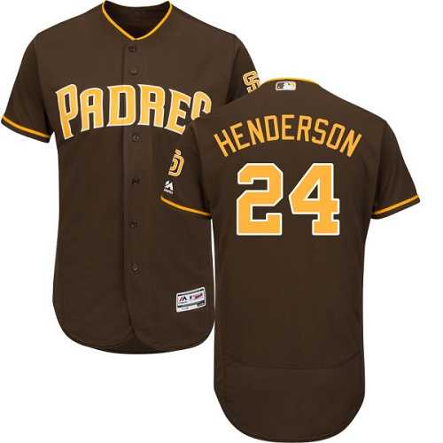 San Diego Padres #24 Rickey Henderson Brown Flexbase Authentic Collection Stitched MLB Jersey San Diego Padres #24 Rickey Henderson Brown Flexbase Authentic Collection Stitched MLB Jersey