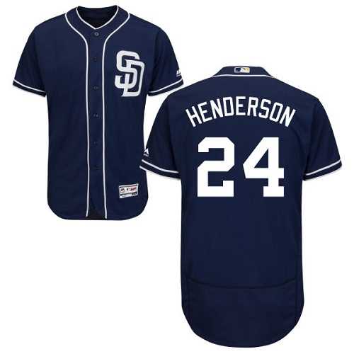 San Diego Padres #24 Rickey Henderson Navy Blue Flexbase Authentic Collection Stitched MLB Jersey