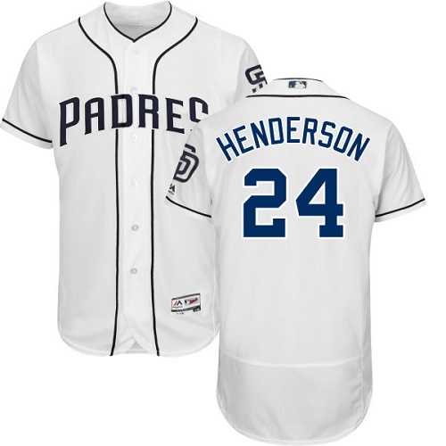 San Diego Padres #24 Rickey Henderson White Flexbase Authentic Collection Stitched MLB Jersey